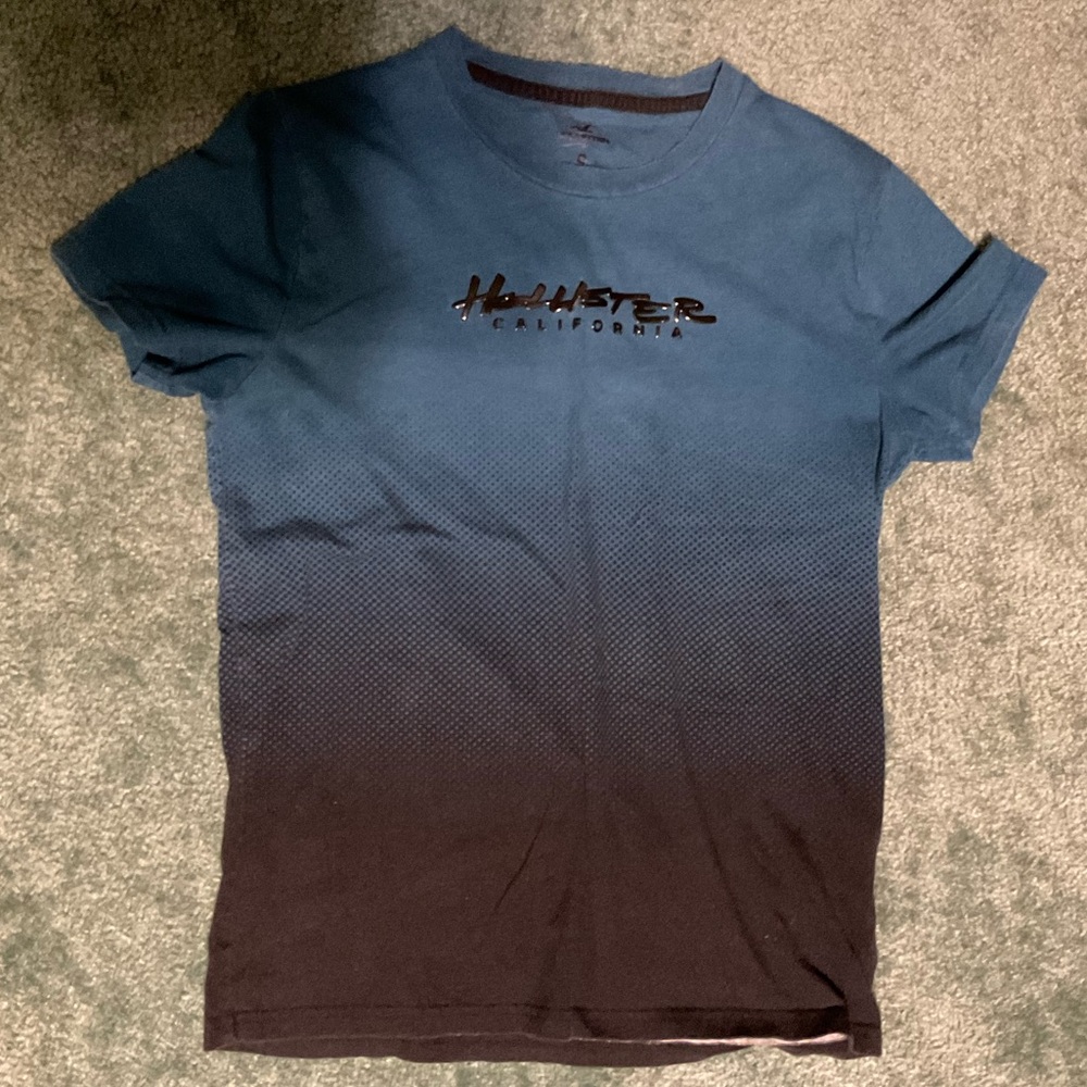 Hollister Blue and Black Men's Shirt